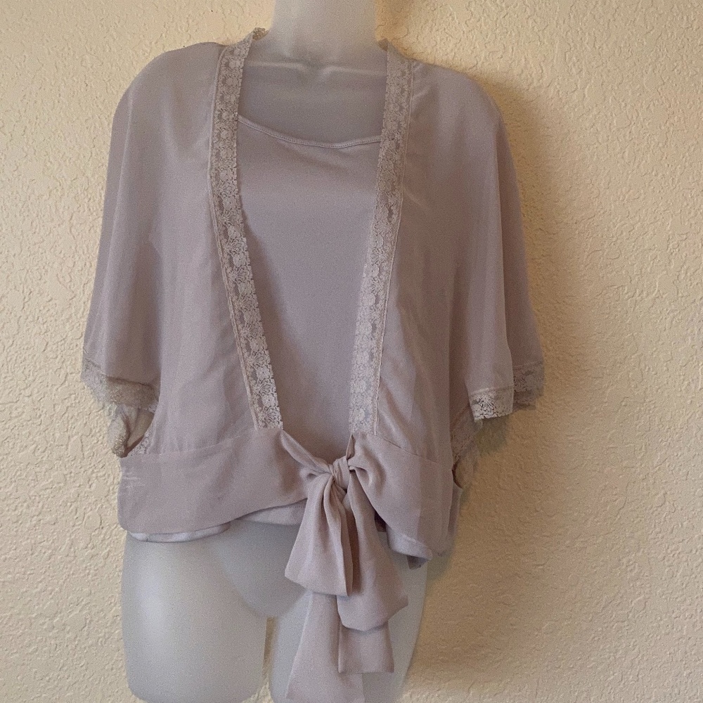 Apt. 9 Tank with Tied Cover-Up in Beige